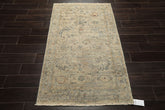 3x5 Gray, Beige, Slate Color Hand Knotted Distress Quality Oushak Wool Transitional Oriental Rug